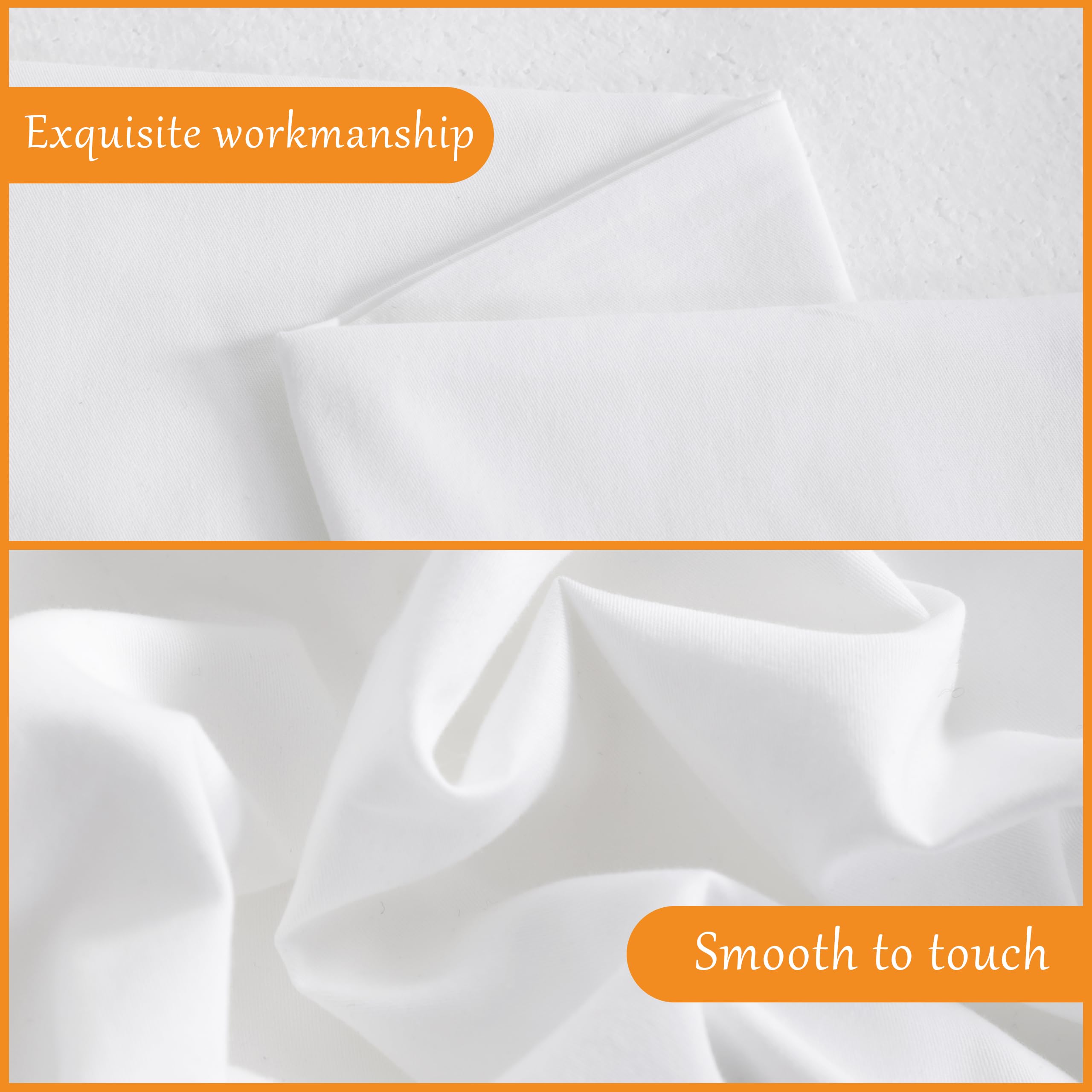 NTBAY Queen Size Cotton Pillowcases Set of 2 - 20x30 Inches, Envelope Closure, Breathable & Soft Bed Pillow Covers in Cream | Perfect for Home, Hotel, and Airbnb Comfort