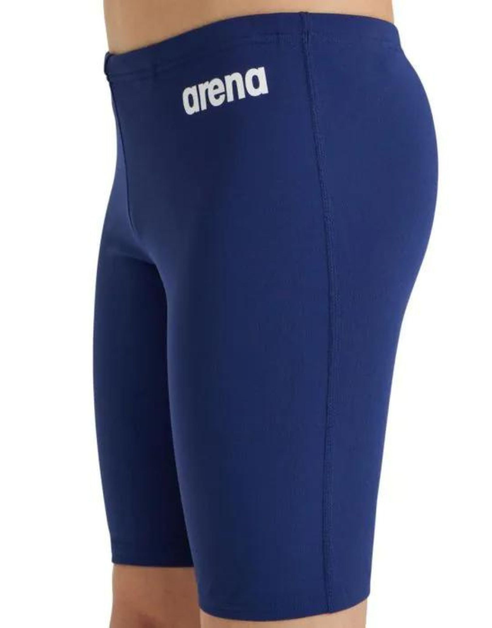 Boys Team Solid Swim Jammer - Navy/White - Comfortable Competitive Swimwear for Kids Swimming Lessons & Pool Activities