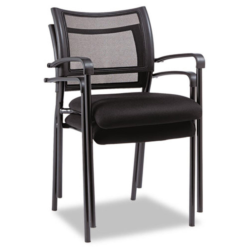 Eikon Stacking Mesh Guest Chair - Set of 2 Black Modern Office Chairs with Breathable Mesh Back - Perfect for Conference Rooms, Waiting Areas & Home Offices