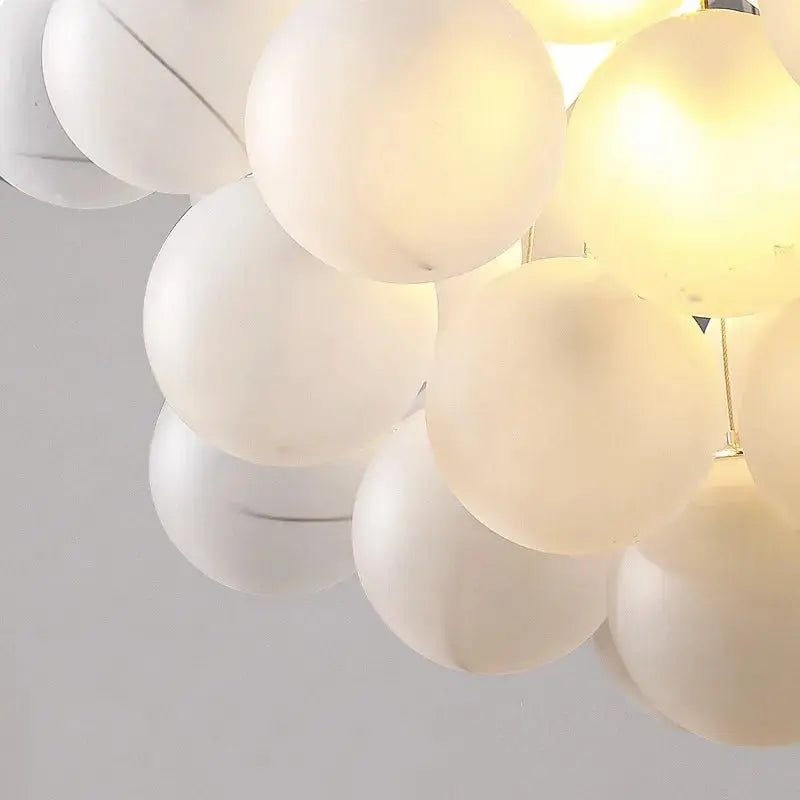 Modern White Glass Bubble Pendant Light - Elegant Indoor Ceiling Fixture for Dining Room, Kitchen Island, Bedroom & Living Room Decor