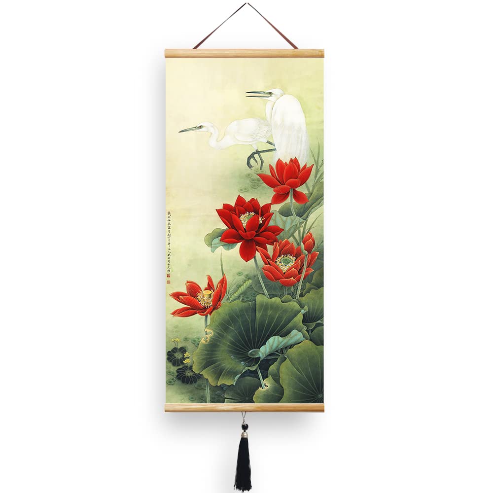 EAPEY Japanese Hanging Scrolls - Traditional Asian Wall Art Decor for Living Room, Bedroom & Office - Hand Painted Japanese Scrolls & Chinese Wall Hangings for Home Decoration