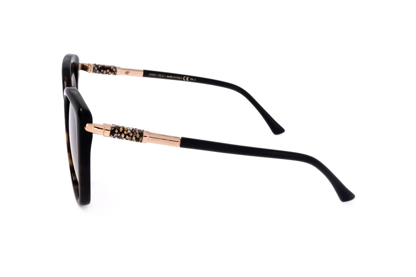 Jimmy Choo ROSE/S Dark Havana Brown Sunglasses for Women - 55mm Lens, 18mm Bridge, 140mm Temple - Perfect for Beach, Driving & Fashion Accessories
