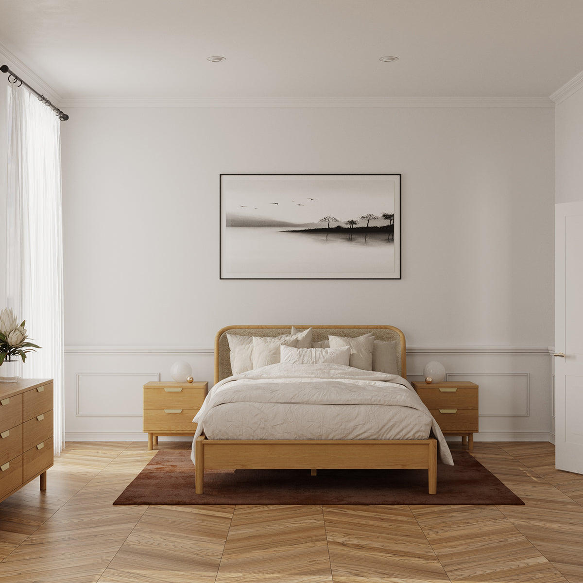 Sol Studio Brooks Bed - Modern Platform Bed Frame with Wooden Slats & Sturdy Design for Bedroom, Guest Room, or Dorm - Easy Assembly & Space-Saving Storage Solution
