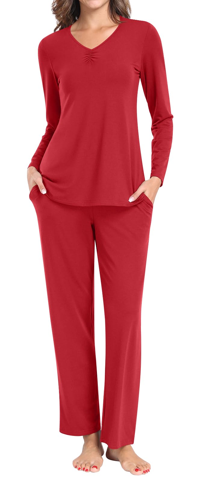 Syoss Women's Plus Size Pajama Sets - Soft Long Sleeve Sleepwear & Lounge Pjs (M-4XL) for Cozy Nights, Relaxing at Home, and Gift Giving