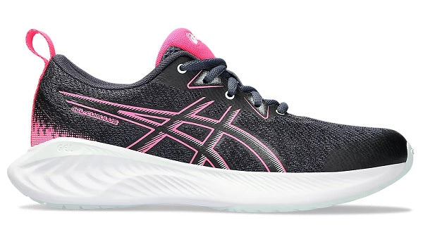 ASICS Gel Cumulus 25 GS Running Shoes for Kids - Tarmac/Hot Pink - Lightweight Cushioned Sneakers for School, Sports & Daily Activities