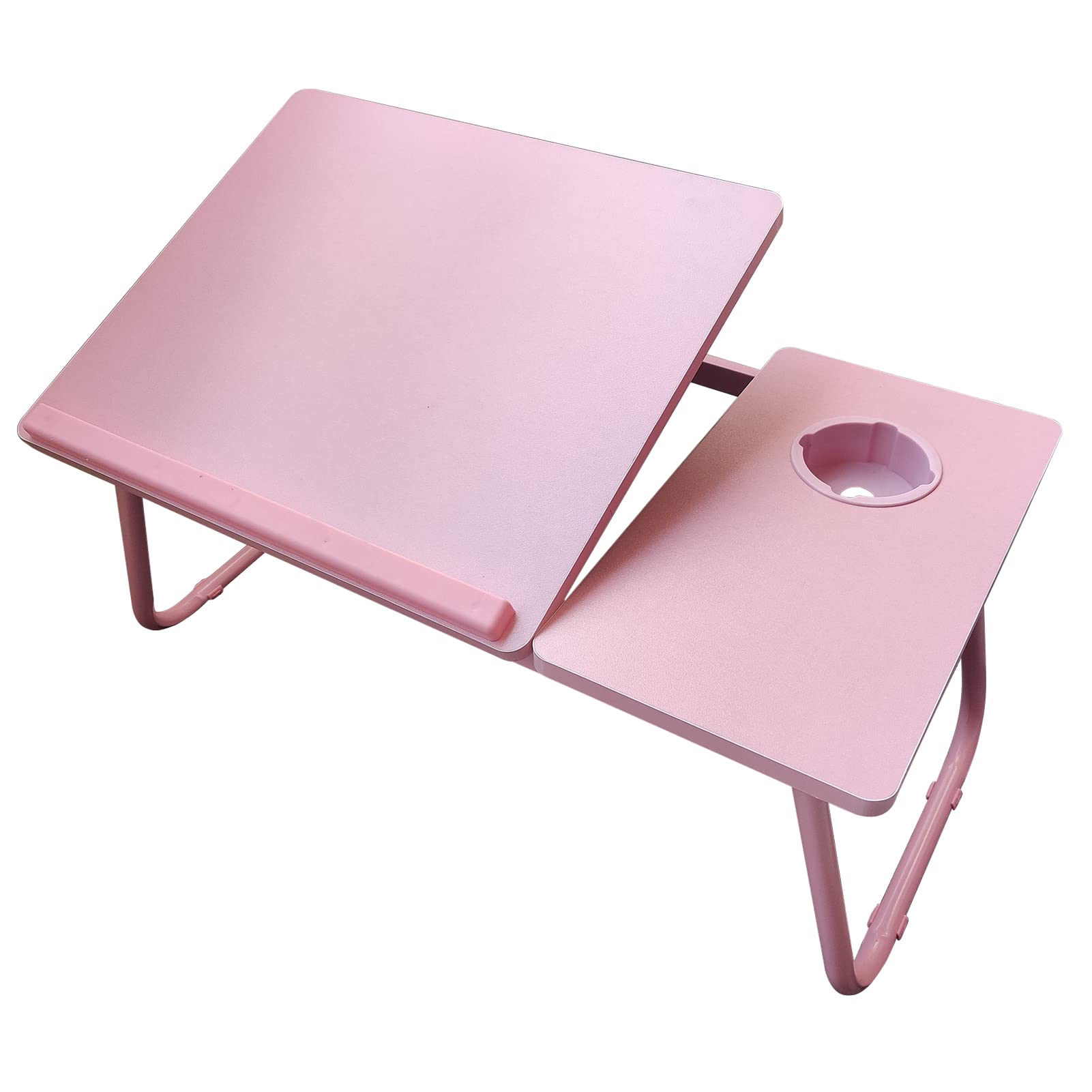 Adjustable Foldable Laptop Bed Desk with Cup Holder - 5 Angle Positions Portable Tray for Eating, Writing, Reading & Working - Perfect for Home Office, Dorm Room, Sofa & Bed Use