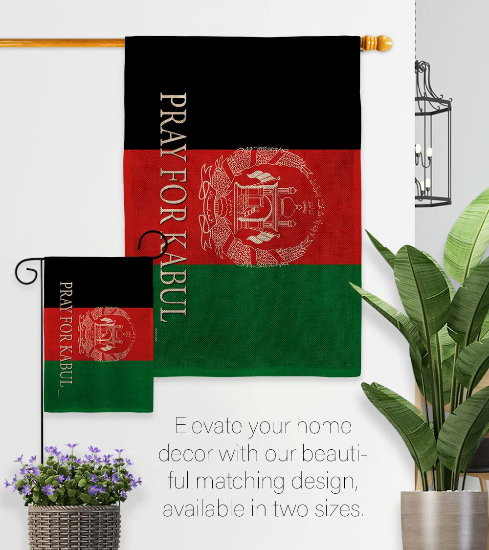 USA Made Burlap House Flag - Support Afghanistan Troops, Double-Sided Garden Banner for Outdoor Decor