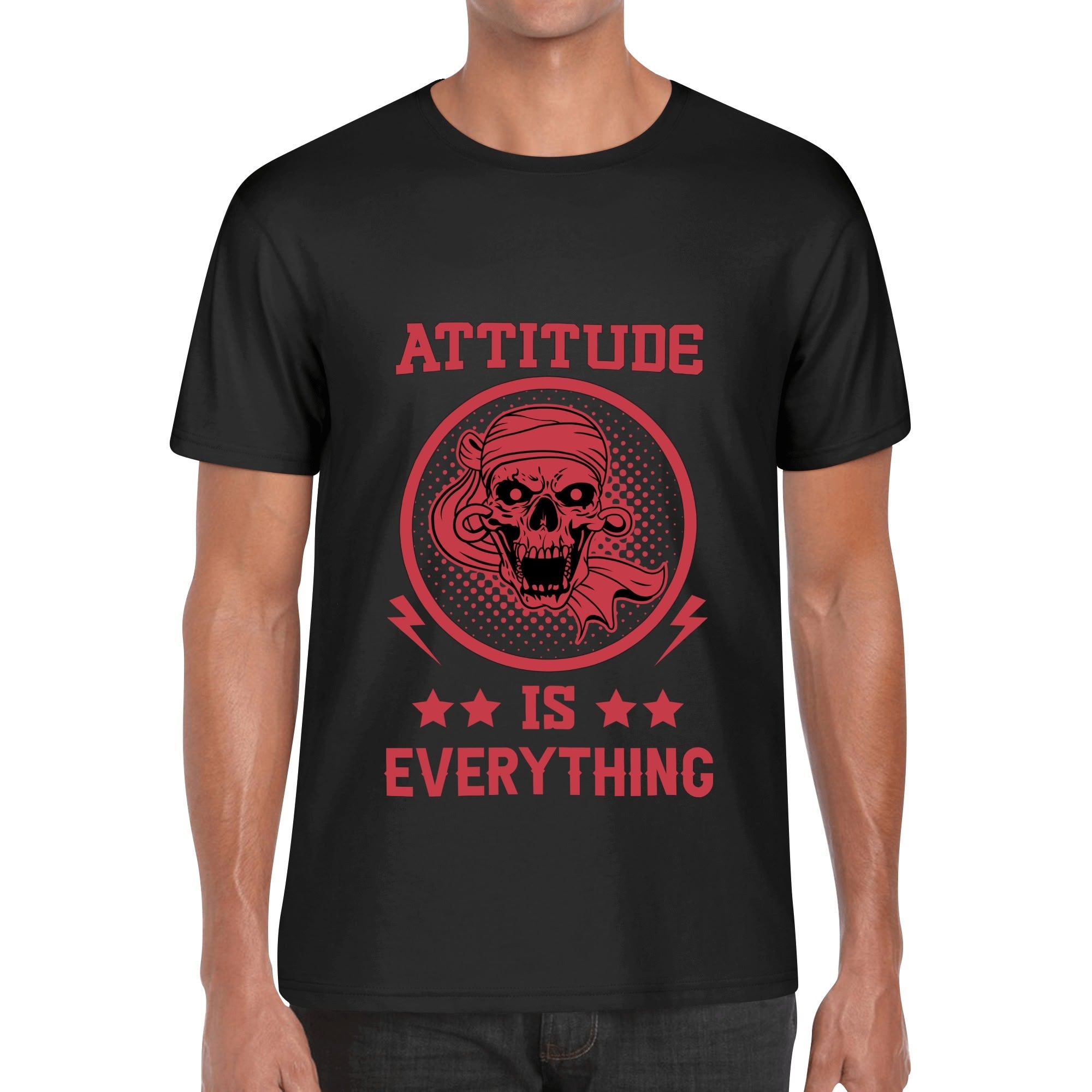Attitude Is Everything Men's Cotton T-Shirt - Soft Comfortable Casual Tee for Everyday Wear, Gym & Street Style