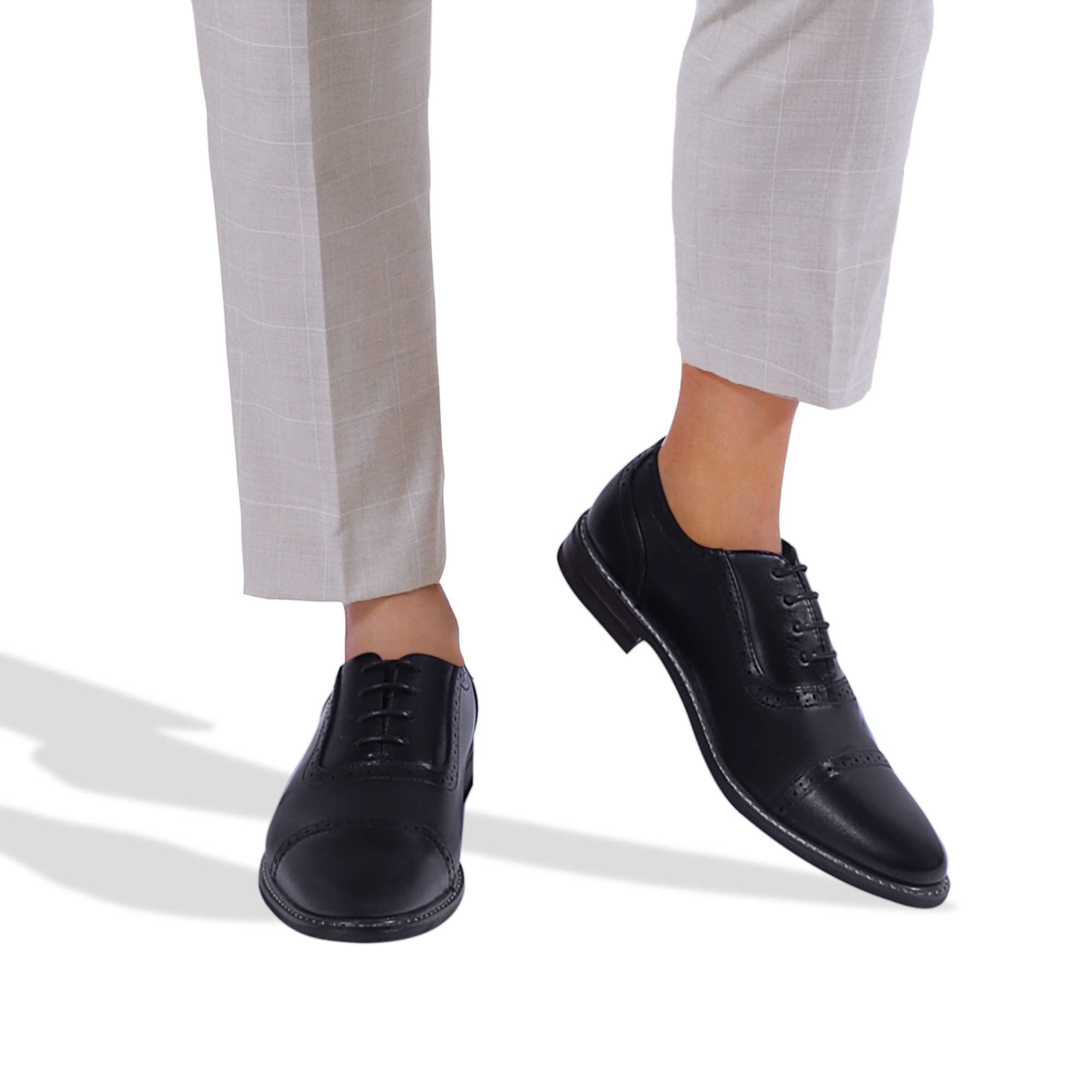 Premium Men's Dress Shoes - Formal Cap Toe Oxford Business Shoes for Men | Comfortable & Stylish | Perfect for Weddings, Office & Special Occasions