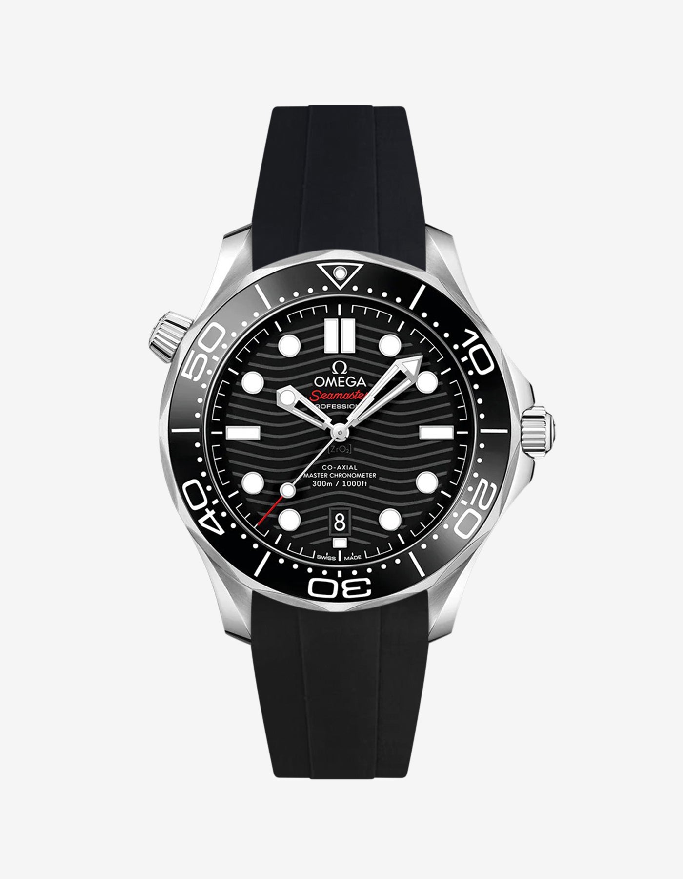 Omega Seamaster Diver 300 42mm Black Rubber Replacement Strap | Durable Waterproof Watch Band for Swimming, Diving & Everyday Wear