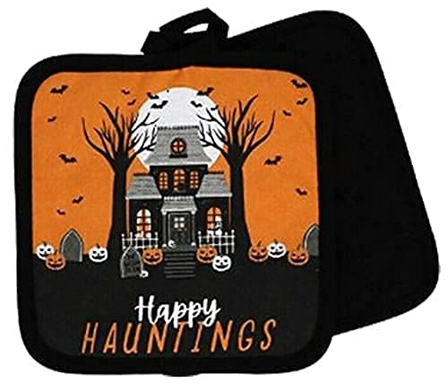 Halloween Kitchen Set - 3-Piece Towel, Mitt & Pot Holders for Spooky Cooking