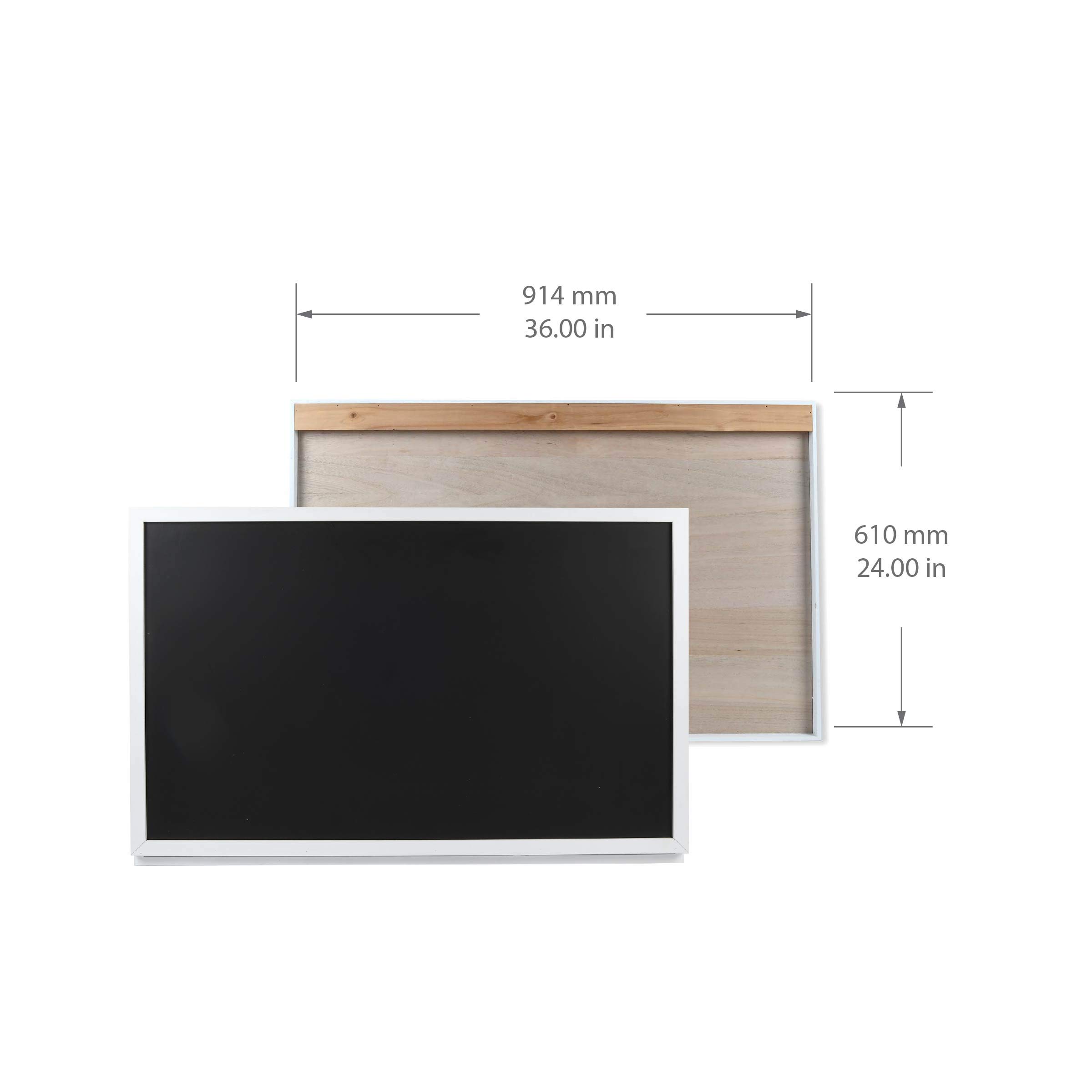 Prinz Wall-Mounted Folding Desk with Chalkboard - 36 x 24 Inches White Floating Desk for Home Office, Space Saving Ready-to-Hang Design with Interior Shelves - Perfect for Small Spaces, Apartments & Work from Home Setup