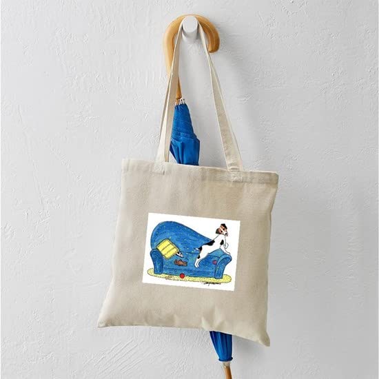 Jack Russell Terrier Tote Bag - Natural Canvas Reusable Shopping Bag for Groceries, Beach & Everyday Use | Eco-Friendly & Durable