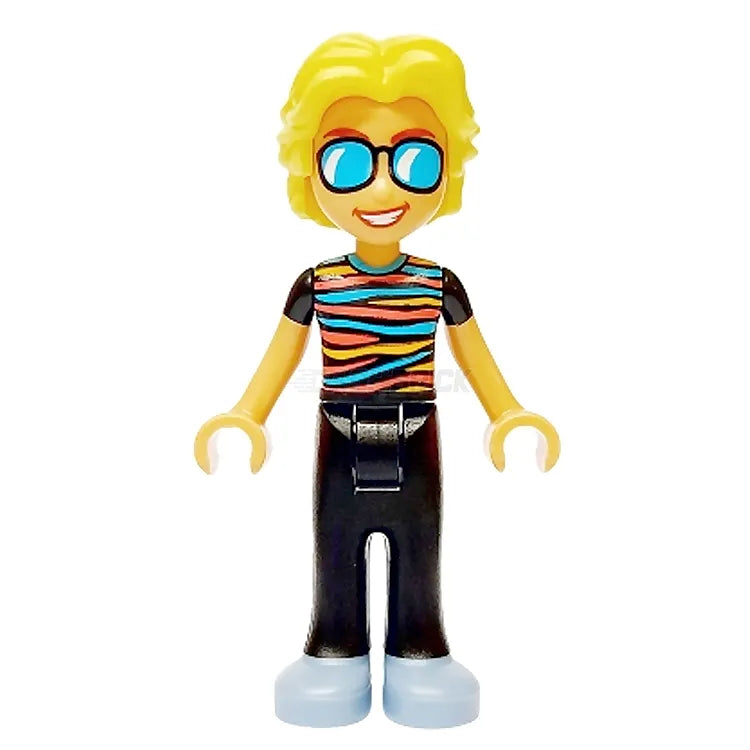 LEGO Minifigure Friends Alexander with Striped Top & Sand Blue Shoes - Perfect for LEGO Friends Playsets and Collectors