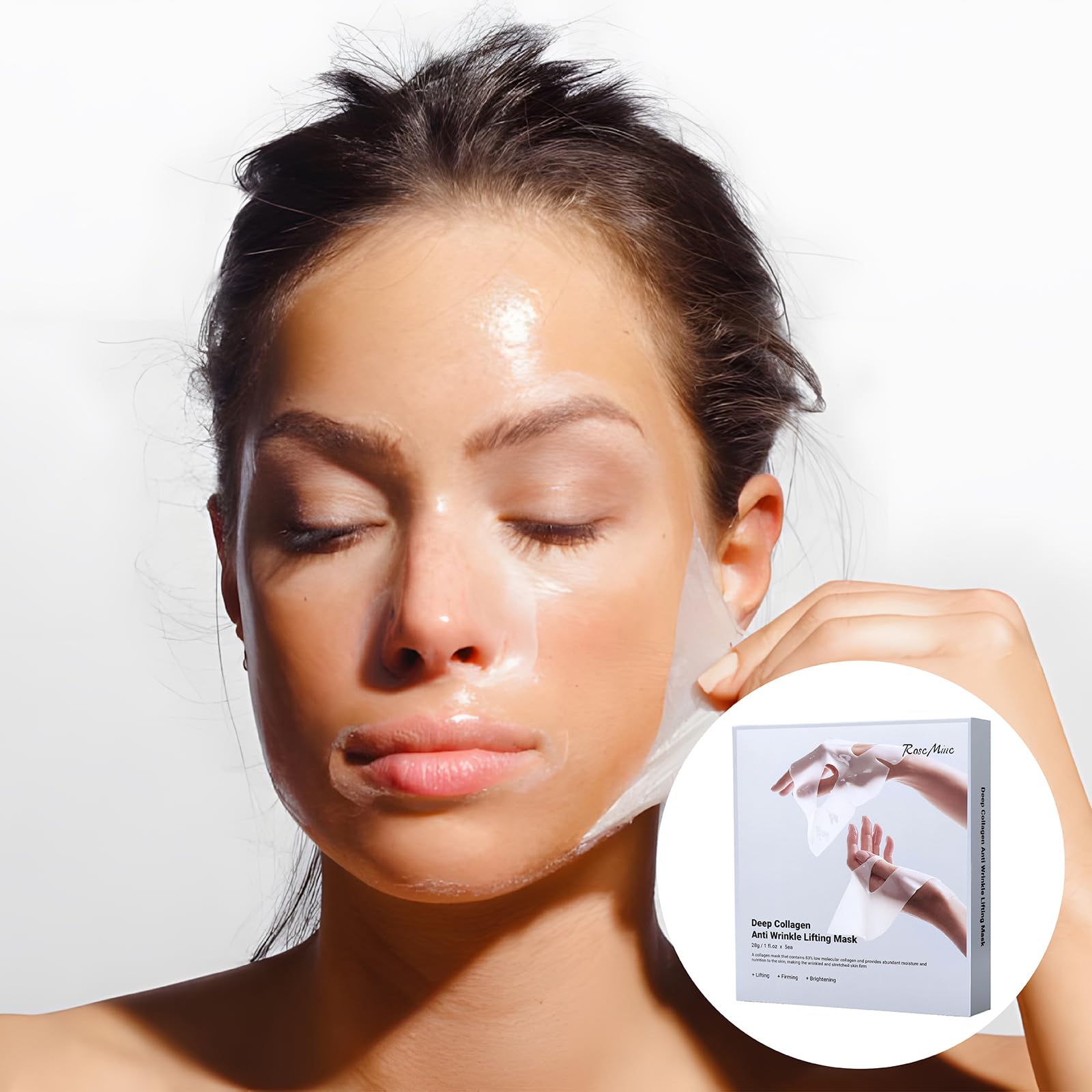 Deep Collagen Anti-Wrinkle Lifting Face Mask | Korean Bio-Collagen Overnight Treatment for Wrinkles & Firming (5 Pack) - Perfect for Nighttime Skincare Routine & Spa Days