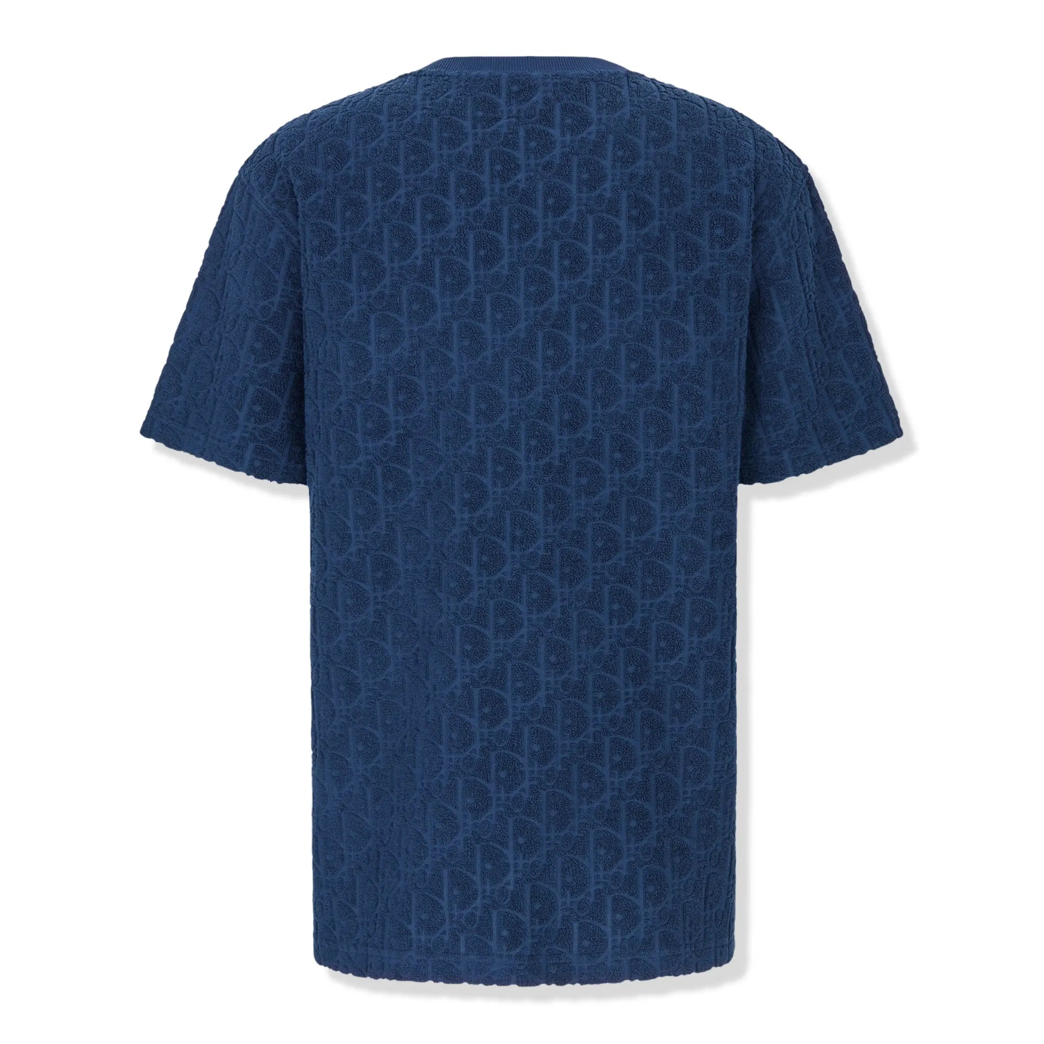 Dior Oblique Towelling Blue T-Shirt for Men - Luxury Cotton Casual Tee for Everyday Wear & Street Style Fashion