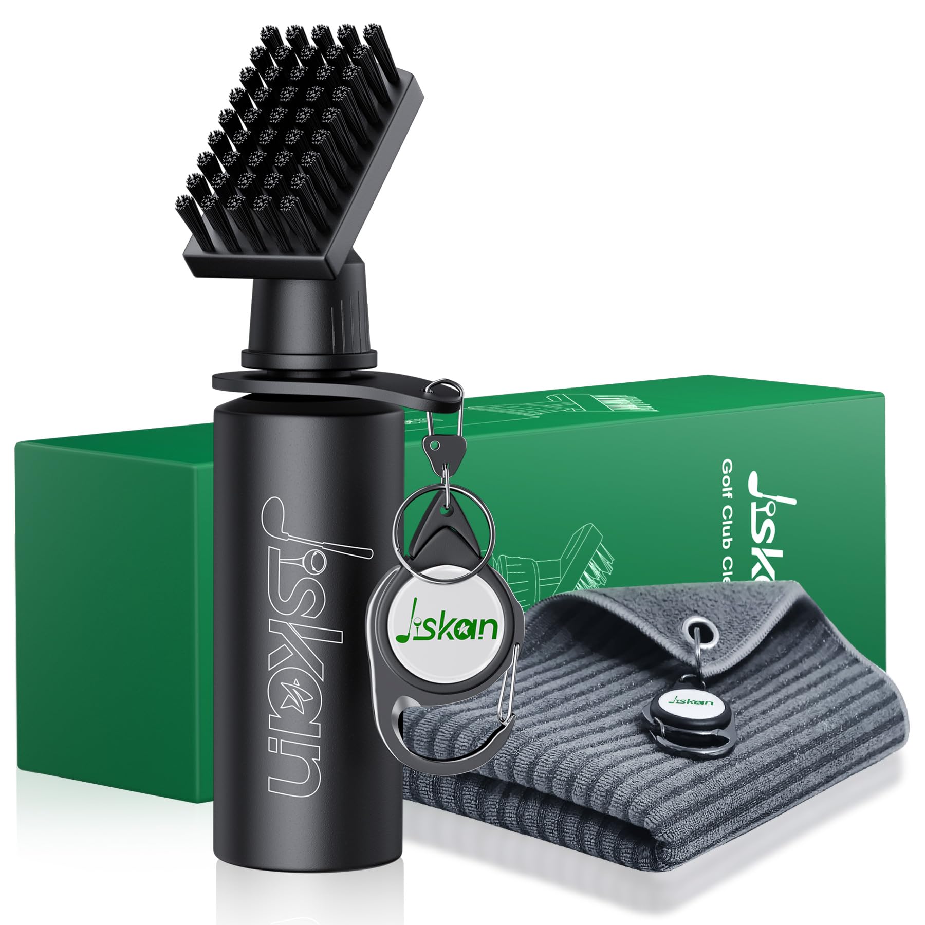 Premium Golf Club Cleaner Kit with Water Brush & Microfiber Towel - Essential Golf Accessories for Men & Women - Perfect for On-Course Cleaning, Club Maintenance & Golf Bag Essentials - Ideal Golf Gift for Players & Enthusiasts