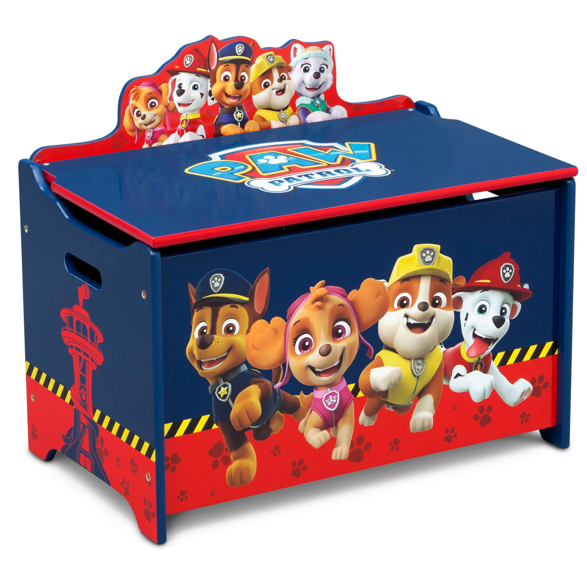 Delta Children Deluxe Toy Storage Box with PAW Patrol Theme - Kids Room Organization & Playroom Decor