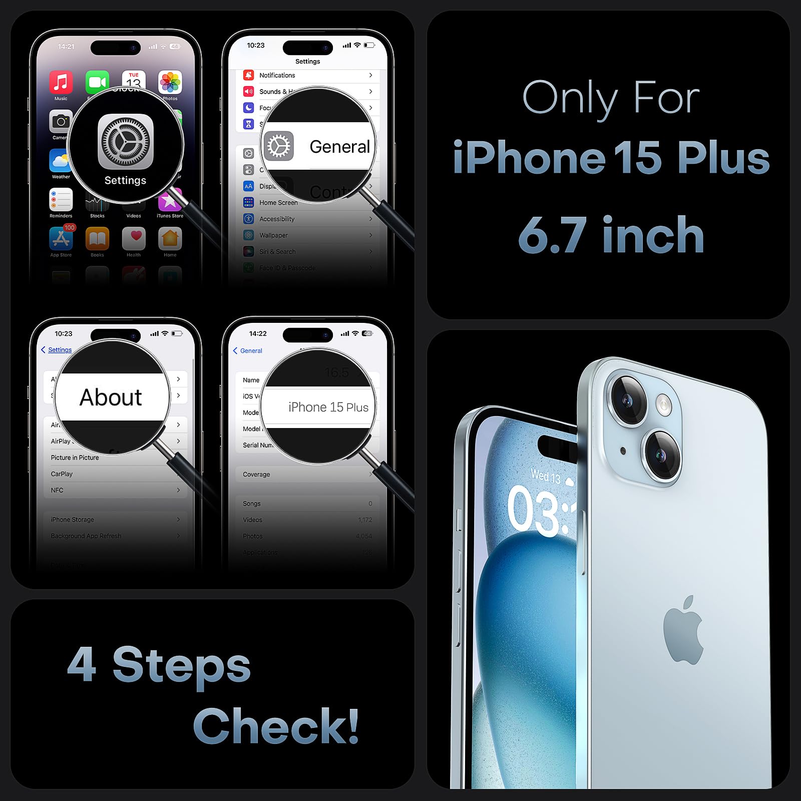 TOCOL Magnetic Clear iPhone 15 Plus Case (6.7 Inch) - Military Grade Protection, Magsafe Compatible, Non-Yellowing & Full Camera Cover - Perfect for Daily Use, Travel & Outdoor Activities