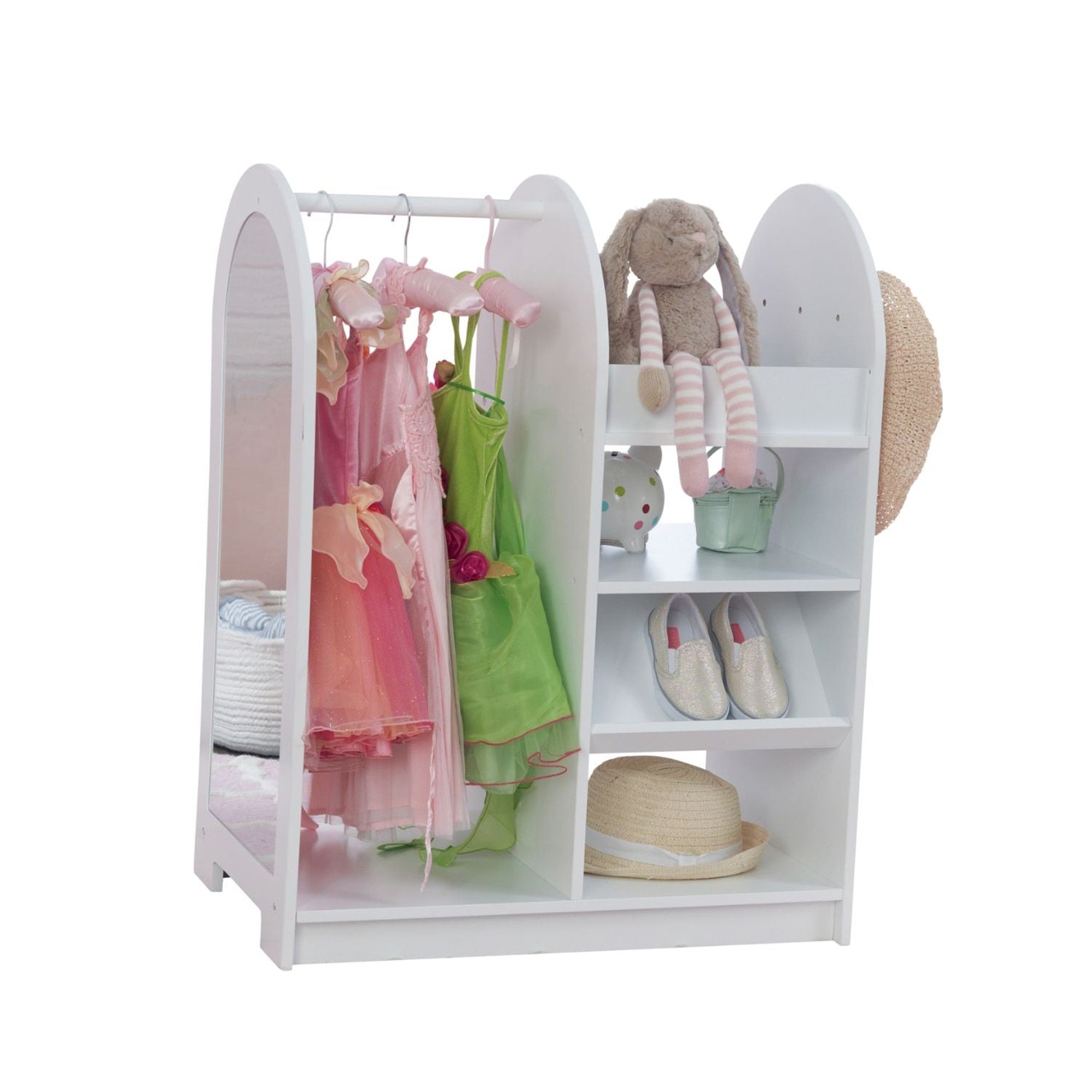 KidKraft White Fashion Pretend Play Station - Kids Role Play Toy for Dress Up & Imagination Games - Perfect for Home, Preschool & Playroom