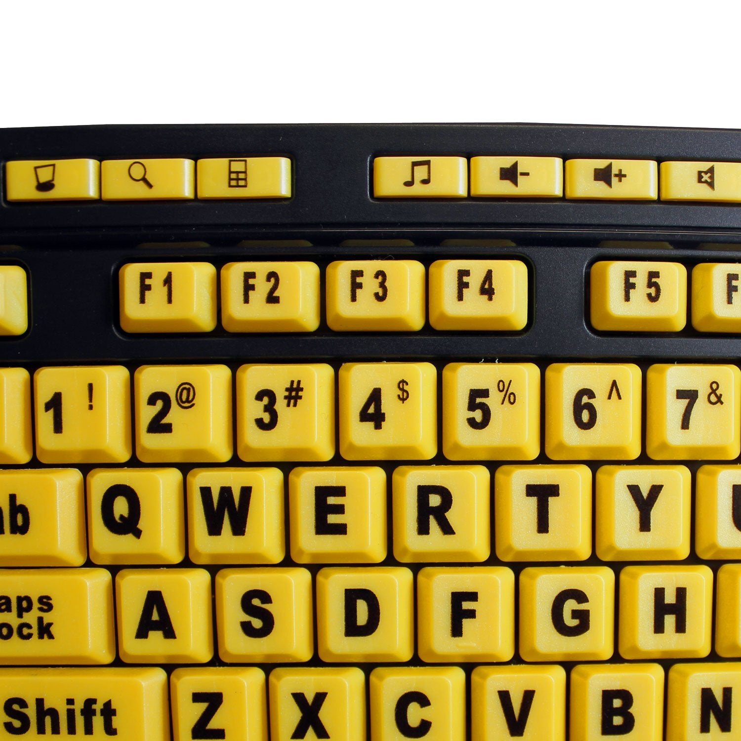 Adesso EasyTouch 132 Backlit Large Print Keyboard - 4X Oversized Keys, USB Wired Multimedia Desktop Keyboard (AKB-132UY) - Ideal for Low Vision Users, Night Typing & Office Work
