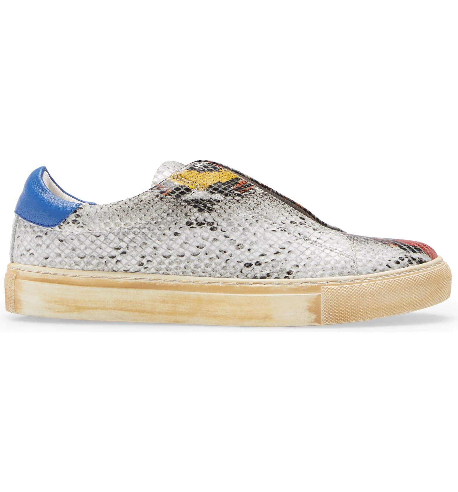Chocolat Blu Move Nissa - Women's Slip-On Fashion Sneakers | Elastic Comfort Blue Snake Print Shoes | Casual Walking, Travel & Everyday Wear
