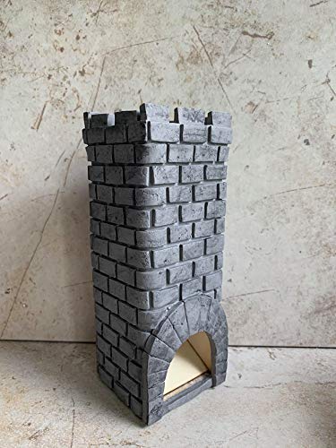 Premium Polymer Clay Dice Tower with Base Tray - Durable Tabletop Gaming Accessory for D&D, MTG, and Board Game Nights