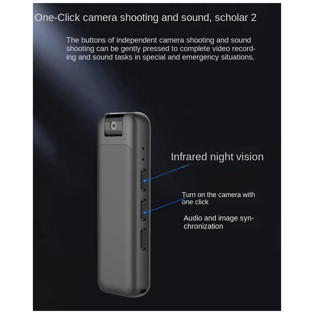 Komdndht 1PCS Mini Body Worn Camera - 180° Invisible Sports Camera for Outdoor Activities, No Night Vision - Perfect for Cycling, Hiking, Police & Security Recording