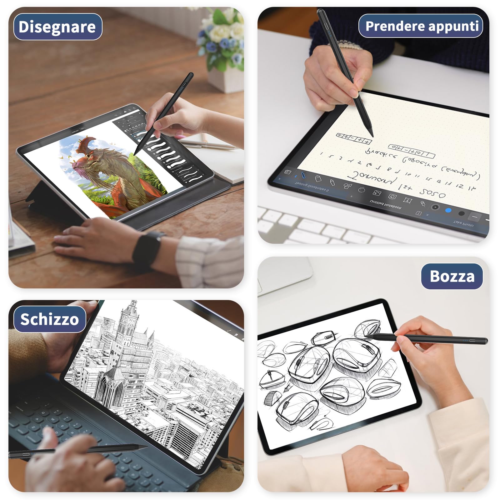 Apple Pencil for iPad (2018-2023) - Fast Charging, Tilt & Pressure Sensitive Stylus Pen with Magnetic Attachment - Compatible with iPad Pro 11/12.9