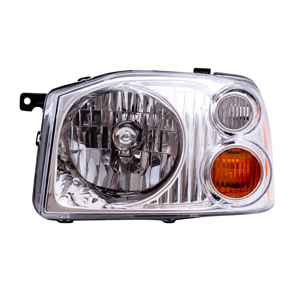 Replacement Headlights for 2001-2004 Nissan Frontier - Driver & Passenger Side with Chrome Bezel (Part# 260608Z325 & 260108Z325) | Durable Aftermarket Headlights for Improved Night Visibility & Off-Road Driving