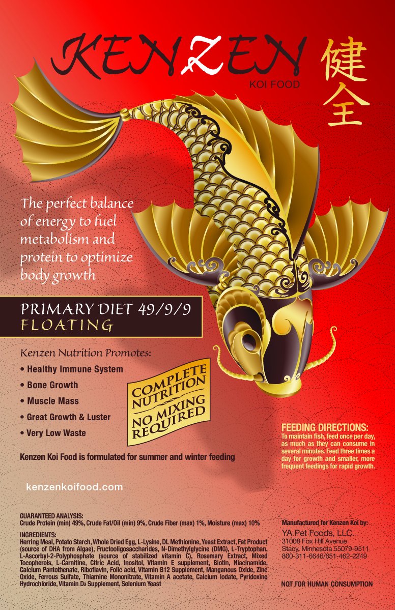 Premium Kenzen Koi Fish Food - Floating 5mm Pellets for All Seasons & Winter - High Protein Diet for Healthy Growth - 10lb Bag - Ideal for Outdoor Ponds & Water Gardens