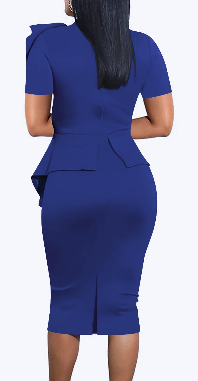 TOPONSKY Women's Ruched Peplum Maternity Dress with Bow - Elegant Tea Party & Church Formal Wear for Special Occasions