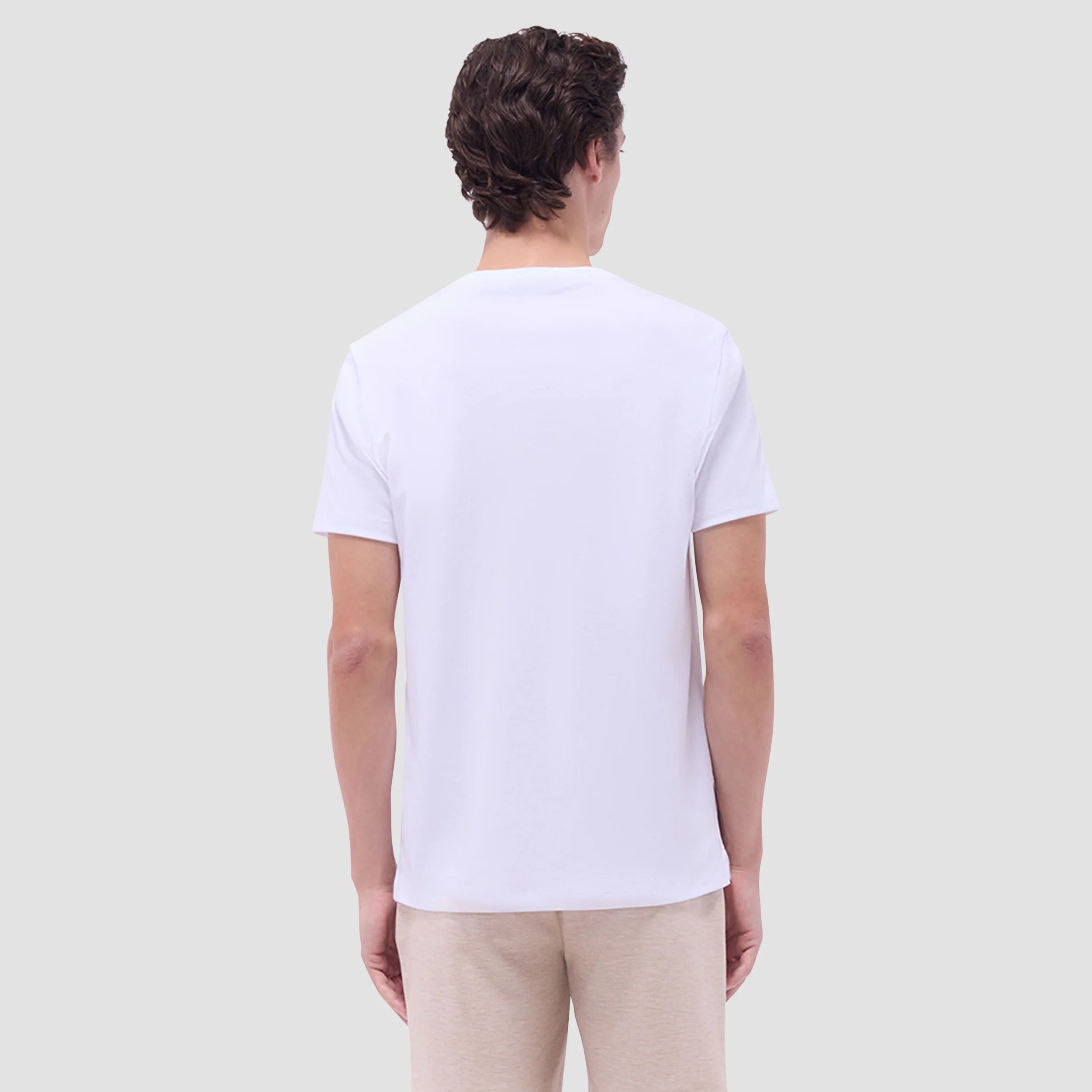 Bugatchi Holden Premium Pima Cotton V-Neck T-Shirt for Men - Soft & Breathable White Tee - Perfect for Casual Wear, Layering & Everyday Comfort
