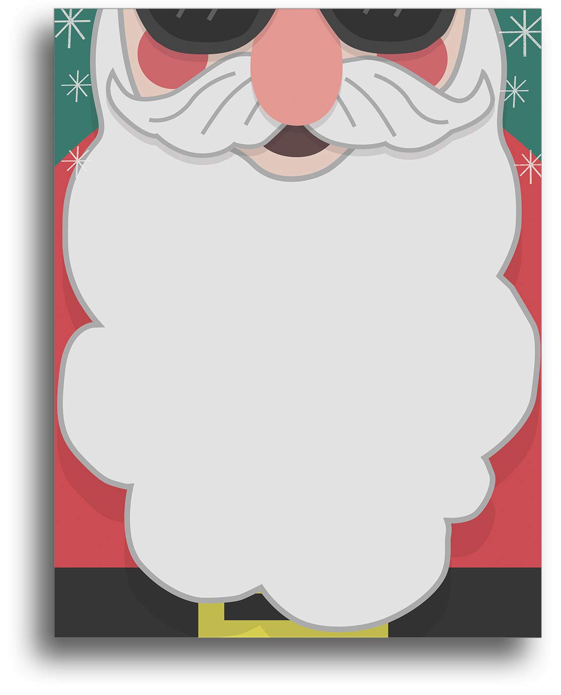 Festive Santa Beard Christmas Stationery Paper - 80 Sheets for Holiday Cards, Gift Tags & DIY Crafts