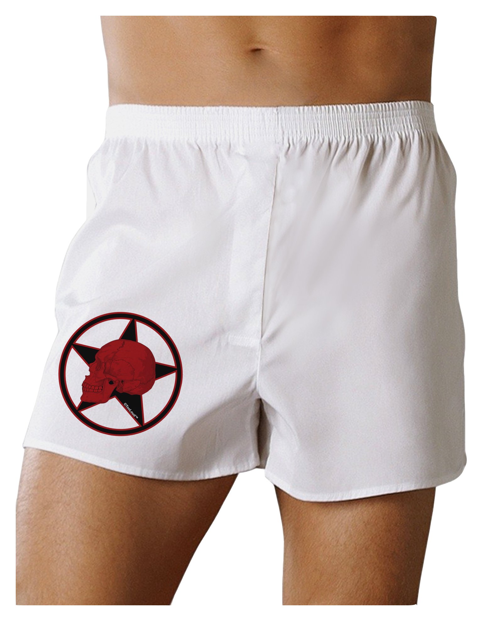 TooLoud Blood Red Skull Boxer Shorts - Men's Gothic Horror Underwear for Halloween & Alternative Fashion | Perfect for Costumes, Everyday Wear & Rock Concerts