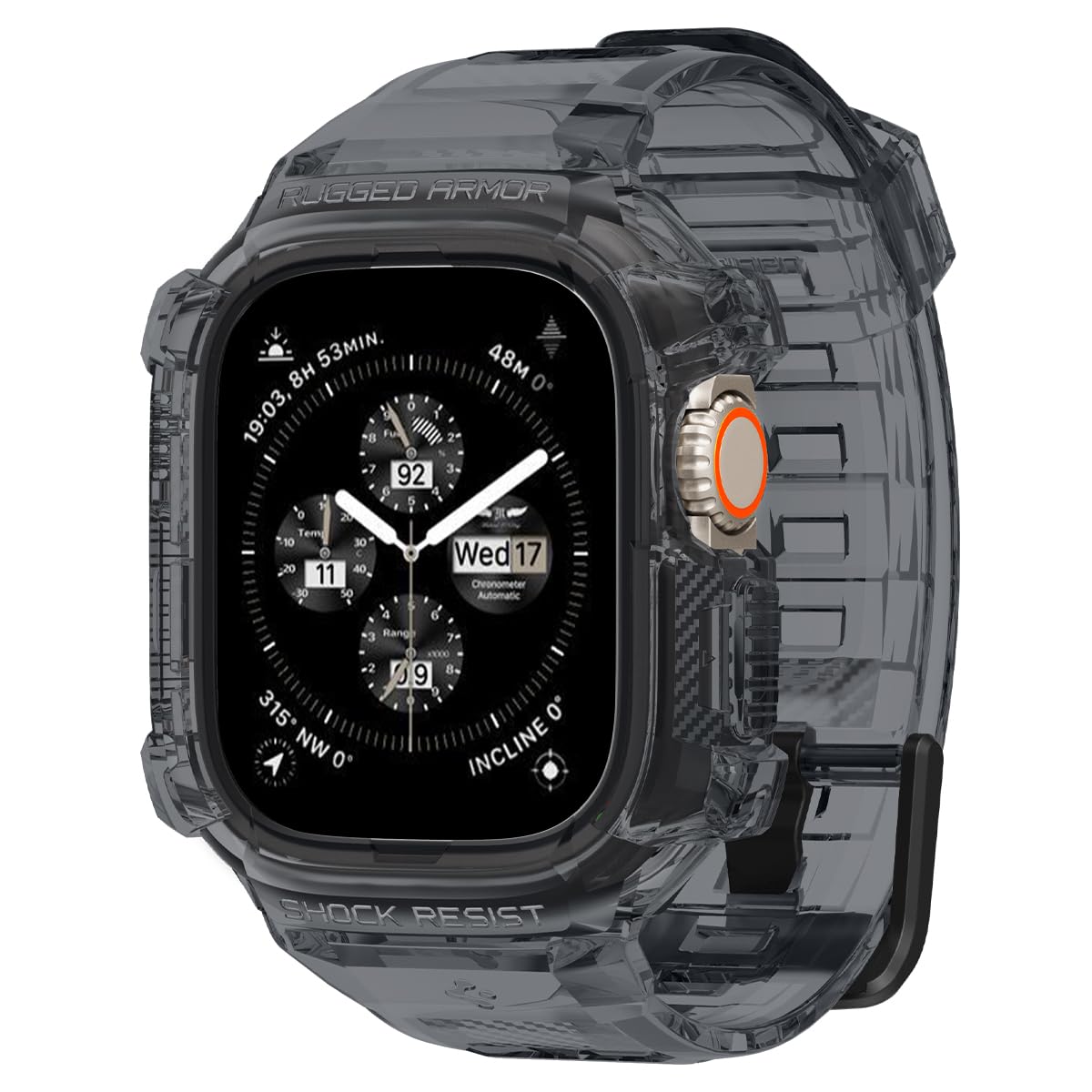 Spigen Rugged Armor Pro Case for Apple Watch Ultra 2/1 - Shockproof TPU Cover with Durable Band - Perfect for Outdoor Sports, Hiking & Extreme Activities