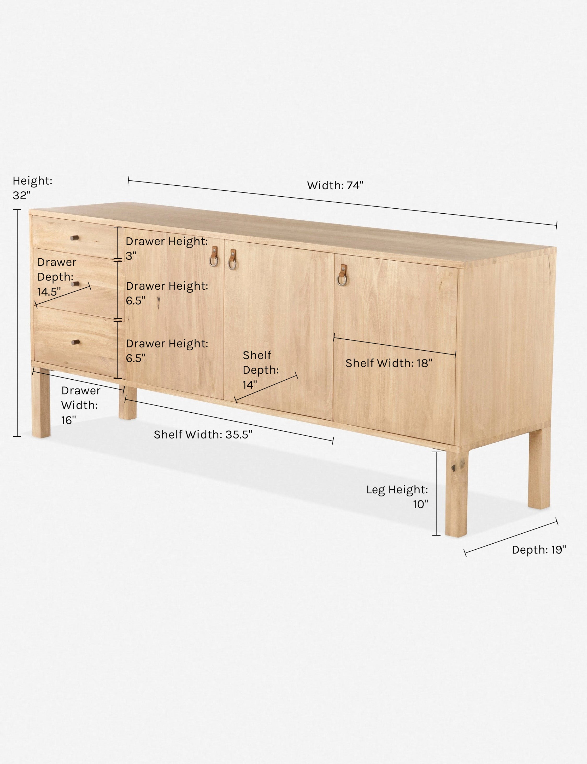 Beckett Sideboard - Modern Wood Buffet Cabinet with Storage for Dining Room, Living Room & Entryway | Perfect for Home Decor & Organization