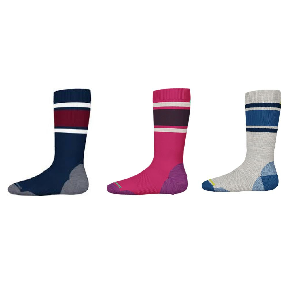 Smartwool Kids Winter Sport Full Cushion Ski Socks - Striped Design for Warmth & Comfort - Perfect for Skiing, Snowboarding & Cold Weather Activities
