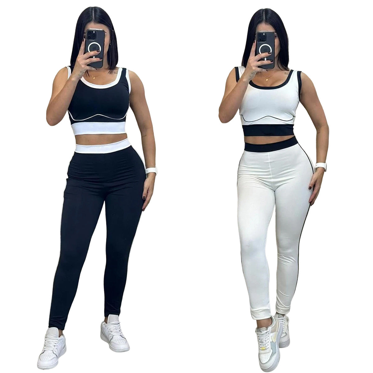Women's Casual 2-Piece Workout Set - Comfortable Yoga Outfit for Gym, Running & Lounge Wear