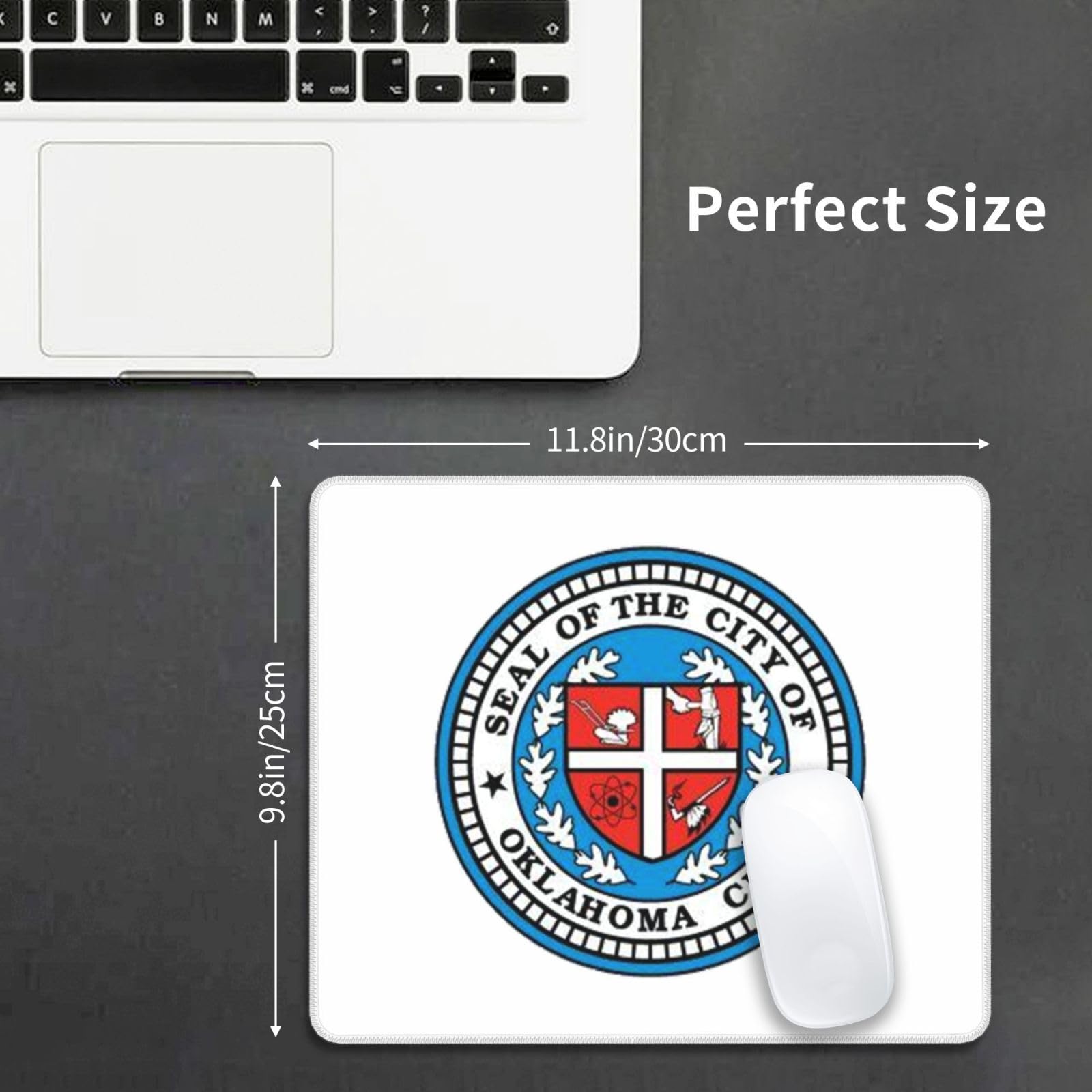 SIYTUAU Oklahoma City Seal Mouse Pad - Waterproof, Non-Slip Rubber Desk Mat for Office & Gaming (10x12 Inches) - Perfect for Laptop, PC & Workstation Use