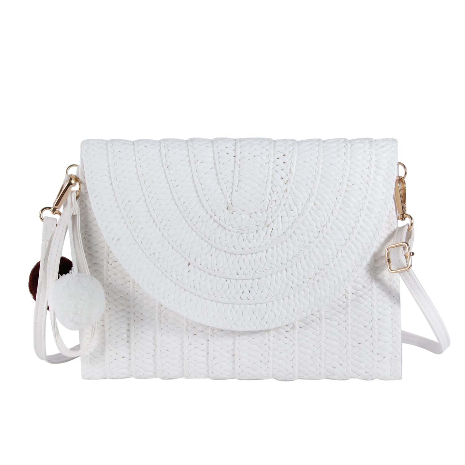 Women's Woven Straw Crossbody Bag - Beach & Summer Purse for Outings