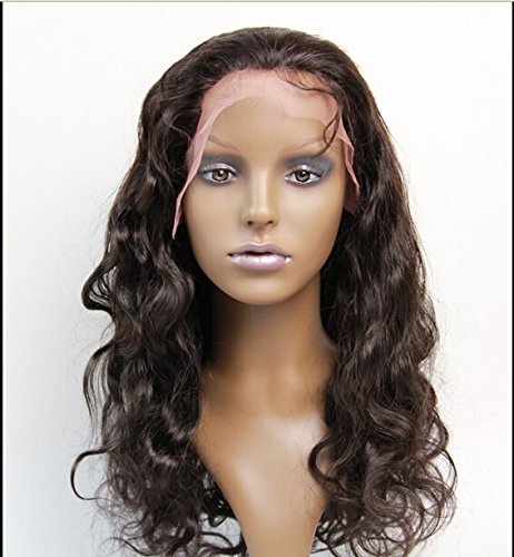DaJun Hair 14 Inch Indian Virgin Remy Human Hair Full Lace Wig - Body Wave #1B Off Black | Natural Look for Daily Wear, Cosplay & Special Occasions