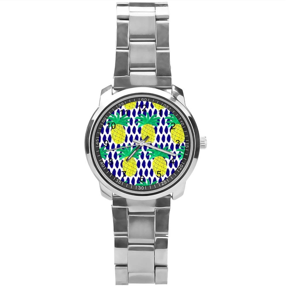 Pineapple Watch for Boys - Analog Wristwatch with Stainless Steel Strap | Durable Kids Watch for School, Sports & Everyday Wear
