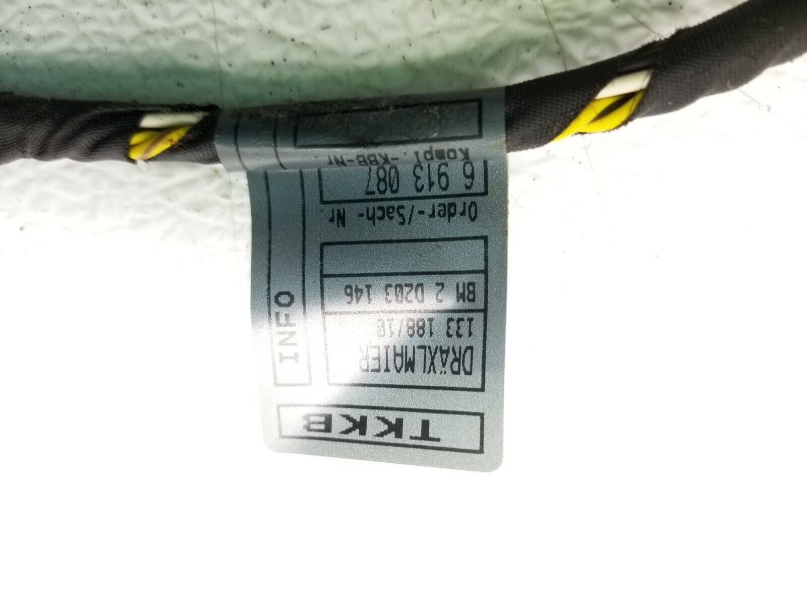 BMW E46 Sedan Right Rear Passenger Door Wire Harness OEM 318i 323i 325i 328i 330i - Perfect for Electrical Repairs & DIY Car Maintenance
