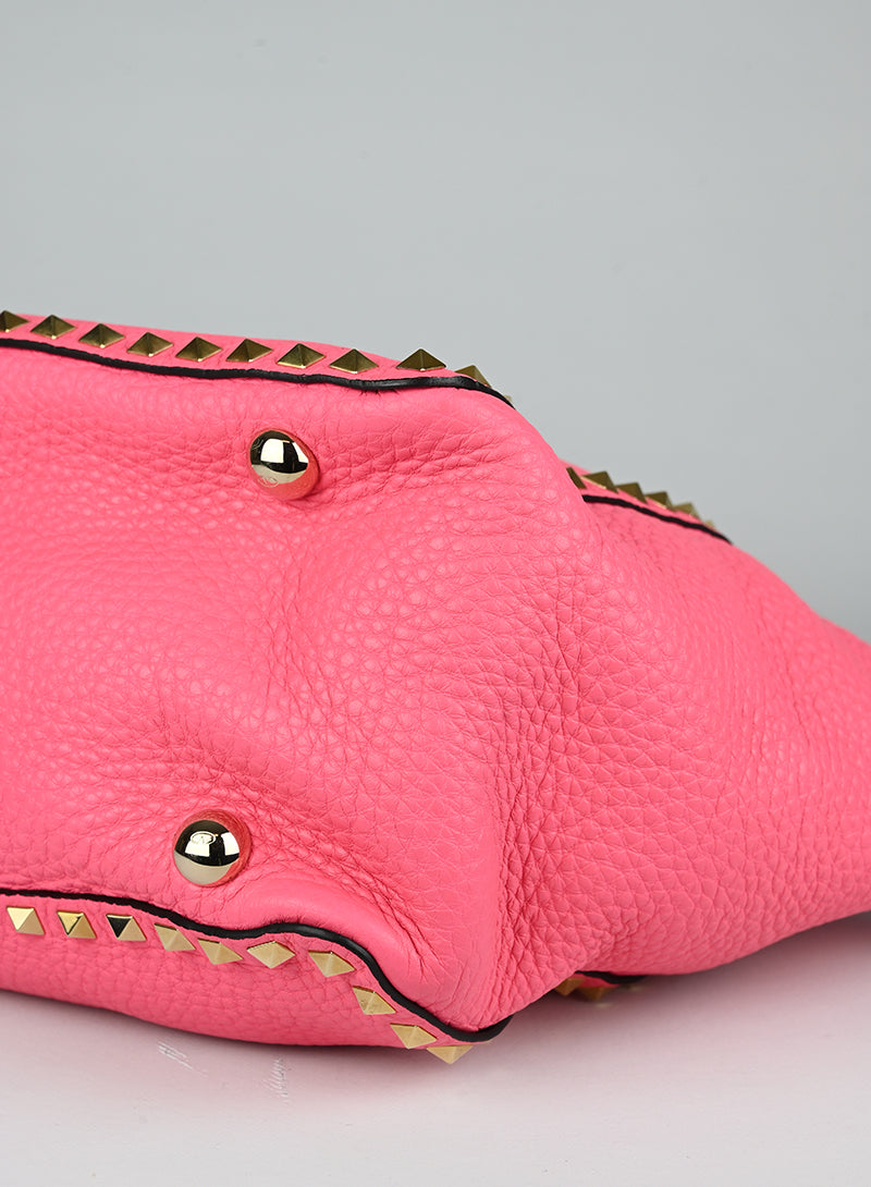 Valentino Rockstud Leather Tote Bag in Pink - Stylish Designer Handbag for Women, Perfect for Work, Travel & Everyday Use