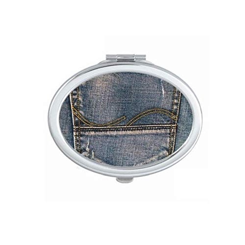 DIYthinker Portable Foldable Double-Sided Makeup Mirror with Denim Jean Cowboy Design - Perfect for Travel, Home Vanity, and Handbag Essentials