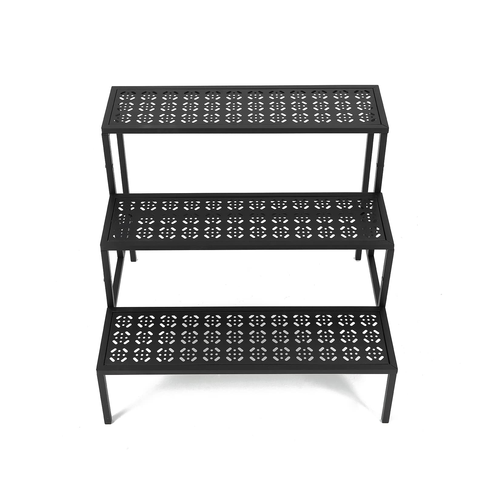 3-Tier Metal Plant Stand Indoor Outdoor - Sturdy Tiered Flower Pot Holder, Garden Ladder Shelf for Plants, Succulents & Home Decor | Perfect for Balcony, Patio & Living Room Display