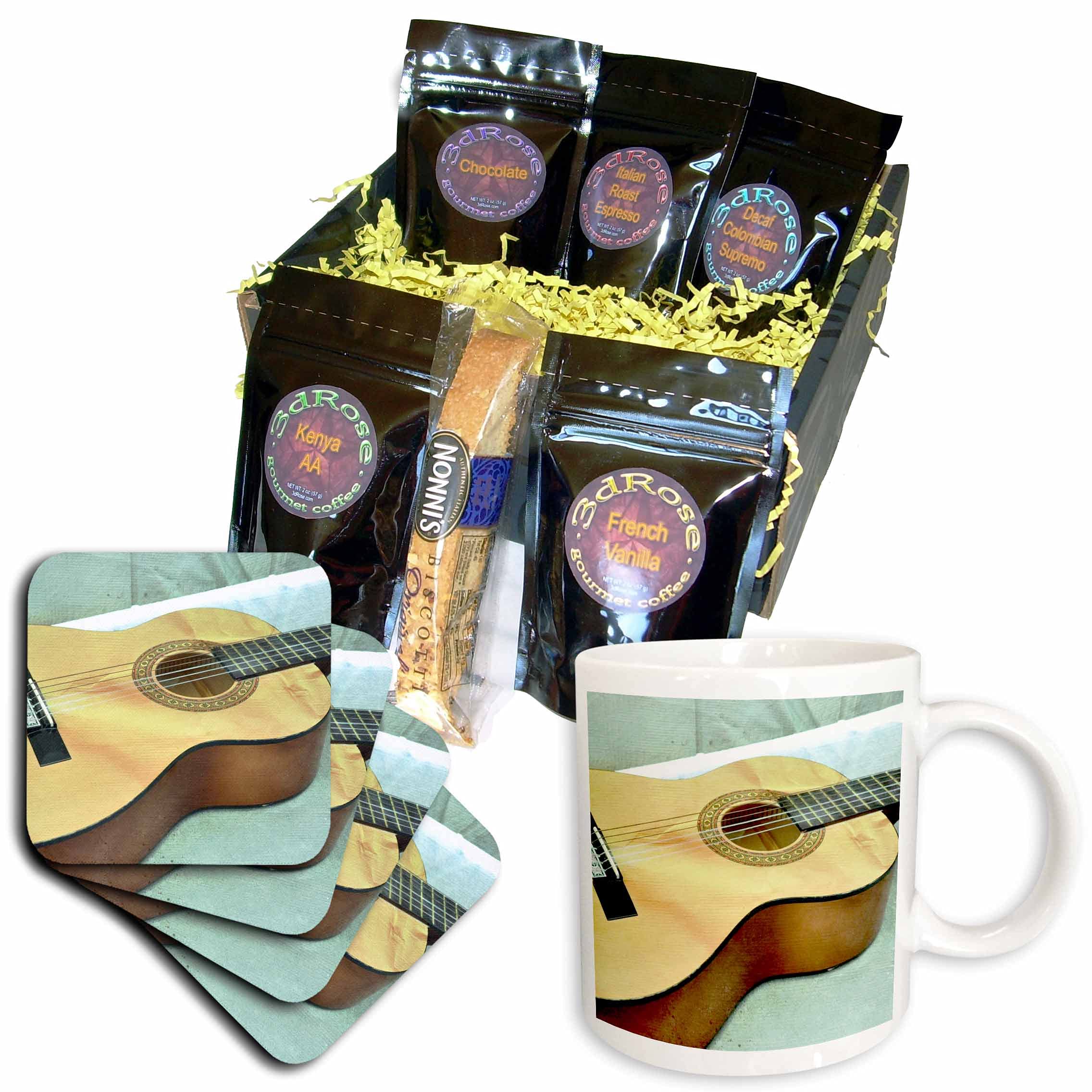 3D Rose Guitar Strings Music Instruments Coffee Gift Basket - Multicolor - Perfect for Musicians, Coffee Lovers & Unique Gift Ideas