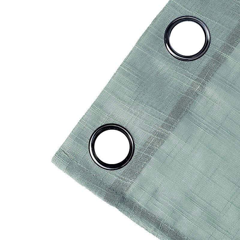 2 Pack 52x108 Inch Faux Linen Curtain Panels with Chrome Grommets - Blackout Window Drapes for Living Room, Bedroom & Home Decor