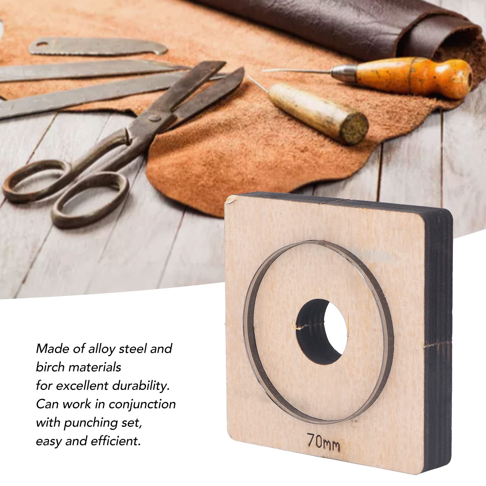 Leather Cutter Tool - 70mm Round Shape Punch Die for Leather, Paper & Rubber Crafting | DIY Leatherworking, Scrapbooking & Card Making Supplies